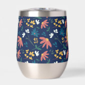 Chic Navy Yellow Monogram Floral Muster Custom (Vorderseite)