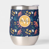 Chic Navy Yellow Monogram Floral Muster Custom (Links)