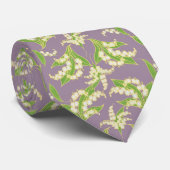 Chic Necktie: Lilies of the Valley on Mauve Krawatte (Gerollt)