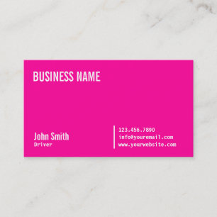 Chic Neon Pink Driver Business Card Visitenkarte