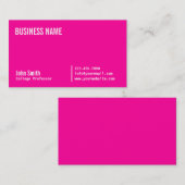 Chic Neon Pink Professor Business Card Visitenkarte (Vorne/Hinten)