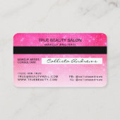Chic Neon Pink Sequin Glitzer Kreditkarte Makeup Visitenkarte (Rückseite)