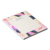 chic Neon Rose Dark Blue Personalized Notizblock (angewinkelt)