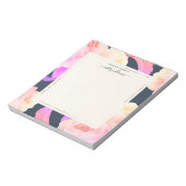 chic Neon Rose Dark Blue Personalized Notizblock (Rotiert)