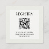 Chic Neutral Baby Shower Registry QR Code Begleitkarte (Vorderseite)