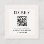 Chic Neutral Baby Shower Registry QR Code Begleitkarte (Vorderseite)