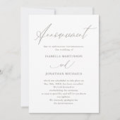 Chic Neutral Calligraphy Wedding Cancelation Einladung (Vorderseite)