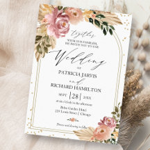 Chic Neutral Colors Boho Floral Wedding