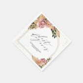 Chic Neutral Colors Boho Floral Wedding Napkins Serviette (Ecke)