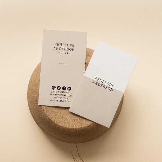Chic Neutral Cream Minimalistisch Modern Boho Tren Visitenkarte