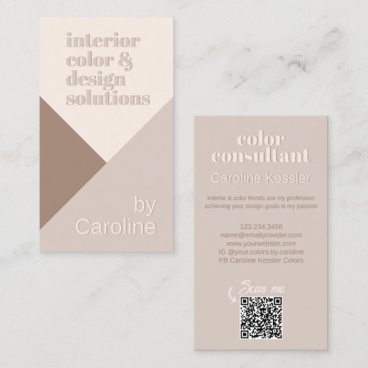 Chic Neutral Elfenbein Beige Taupe Brown Natural Visitenkarte (Vorne/Hinten)