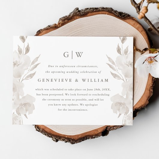 Chic Neutral Floral Foto Hochzeit