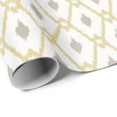 Chic neutral gelb taupe ikat diamant muster geschenkpapier (Rolleneckpunkt)