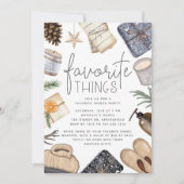 Chic Neutral Holiday Favorite Things Party Einladung (Vorderseite)