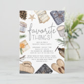 Chic Neutral Holiday Favorite Things Party Einladung (Stehend Vorderseite)