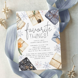 Chic Neutral Holiday Favorite Things Party Einladung