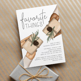 Chic Neutral Holiday Favorite Things Party Einladung