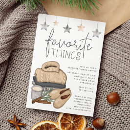 Chic Neutral Holiday Favorite Things Party Einladung