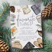 Chic Neutral Holiday Favorite Things Party Einladung