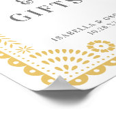 Chic Neutral Papel Picado Hochzeitszeichen Poster (Ecke)