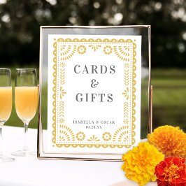 Chic Neutral Papel Picado Hochzeitszeichen Poster