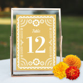 Chic Neutral Papel Picado Wedding Tischnummer