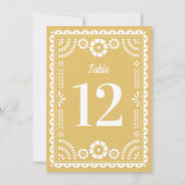 Chic Neutral Papel Picado Wedding Tischnummer (Rückseite)