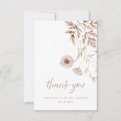 Chic Neutral rosa botanisches Brautparty Dankeskarte (Vorderseite)