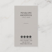 Chic Neutral Taupe Minimalistisch Moderne Boho ein Visitenkarte (Rückseite)