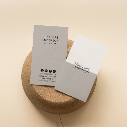 Chic Neutral Taupe Minimalistisch Moderne Boho ein Visitenkarte