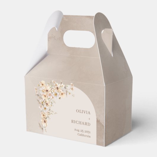 Chic neutrale Boho arch rustikale Elfenbein-Wildbl Geschenkschachtel (Vorderseite)