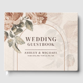 Chic neutrale Erdtöne rostige Rose fallen bogenför Gästebuch