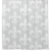 Chic-neutrale graue und weiße Lilie von Frankreich Duschvorhang (Vorderseite)