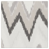 Chic neutrales Beige-Ikat-Zickzack Muster Stoff (Nahaufnahme)