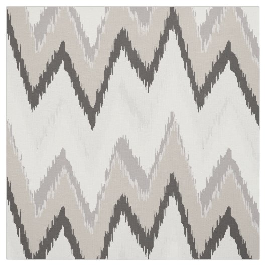 Chic neutrales Beige-Ikat-Zickzack Muster Stoff (Muster)