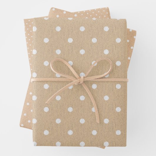 Chic neutrales Beige Polka Dot Theme Muster Geschenkpapier Set (Beispiel)