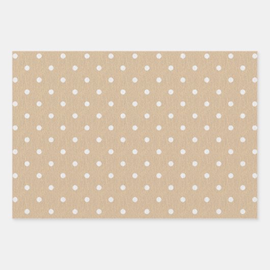 Chic neutrales Beige Polka Dot Theme Muster Geschenkpapier Set (Vorderseite)
