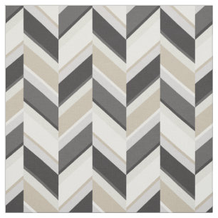Chic neutrales grau-beige geometrisches Zickzack M Stoff