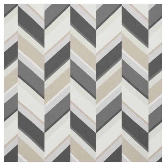 Chic neutrales grau-beige geometrisches Zickzack M Stoff (Muster)