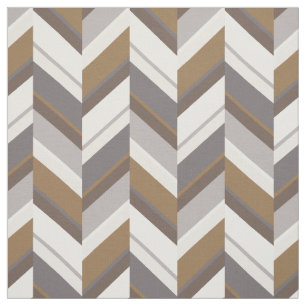 Chic neutrales graubraunes geometrisches Zickzackm Stoff