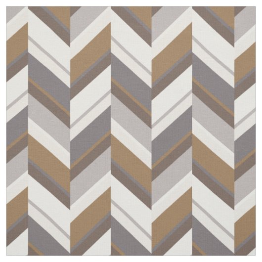 Chic neutrales graubraunes geometrisches Zickzackm Stoff (Muster)