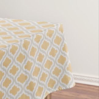 Chic-neutrales Ikat-marokkanisches Muster Tischdecke