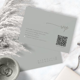 Chic Neutrals Hochzeit QR Code Sage Gray ID1020 RSVP Karte