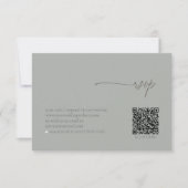 Chic Neutrals Hochzeit QR Code Sage Gray ID1020 RSVP Karte (Vorderseite)