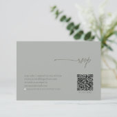 Chic Neutrals Hochzeit QR Code Sage Gray ID1020 RSVP Karte (Stehend Vorderseite)