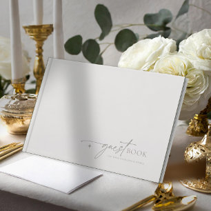 Chic Neutrals Minimalistisch Wedding Powder ID1020 Gästebuch