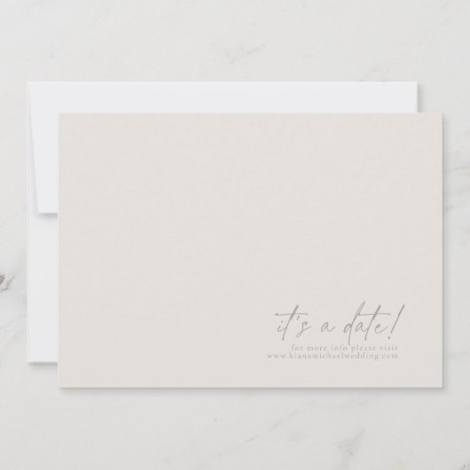 Chic Neutrals Wedding Bone White ID1020 Save The Date (Rückseite)