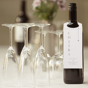 Chic Neutrals Wedding Cheers Pulver ID1020 Flaschenanhänger