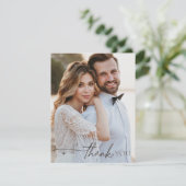 Chic Neutrals Wedding Danke Charcoal ID1020 (Stehend Vorderseite)