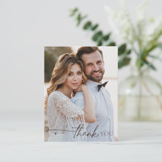 Chic Neutrals Wedding Danke Charcoal ID1020 (Stehend Vorderseite)